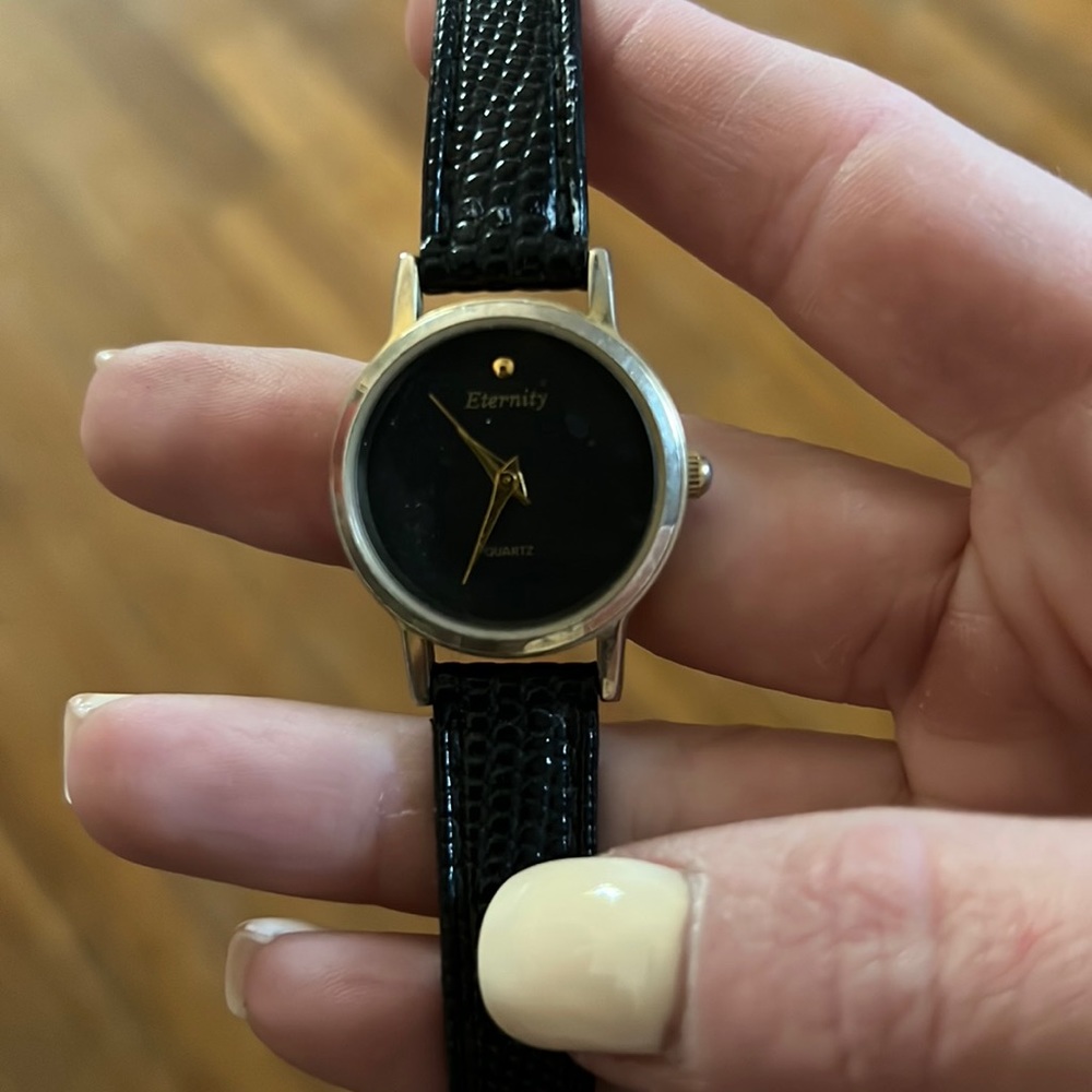 Dainty black vintage watch